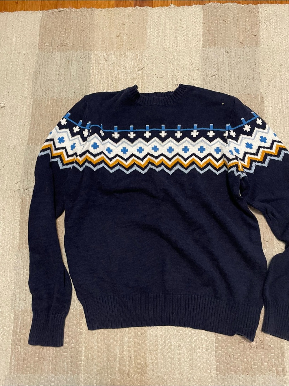 Urban Pipeline Men's Navy Fair Isle Crewneck Sweater